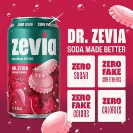 Zevia Zero Sugar Soda, Dr. Zevia, 12 Ounce Cans (Pack of 12)