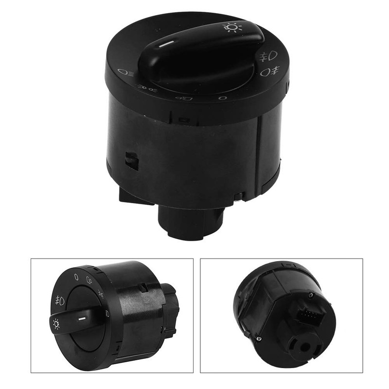 Headlight Bulb Switch 1K0941431N Chrome Black Fits MK5 MK6 Models