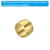PATIKIL 8mm Tube OD Brass Compression Sleeves Ferrules, 20 Pack
