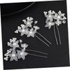 Baluue U-Shaped Hair Pins 6pcs Red Pearl Floral Hair Sticks