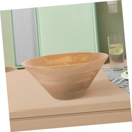 SHOWERORO Large Wooden Salad Bowl Mix Serve Cone Shape Kitchen Dining Fruit Bowl