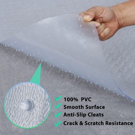 F2C 46"x 60" Clear Office Chair Mat with Lip for Low to Medium Pile Carpet, Rectangle Carpeted Surface Chair Mat, BPA and Phthalate Free