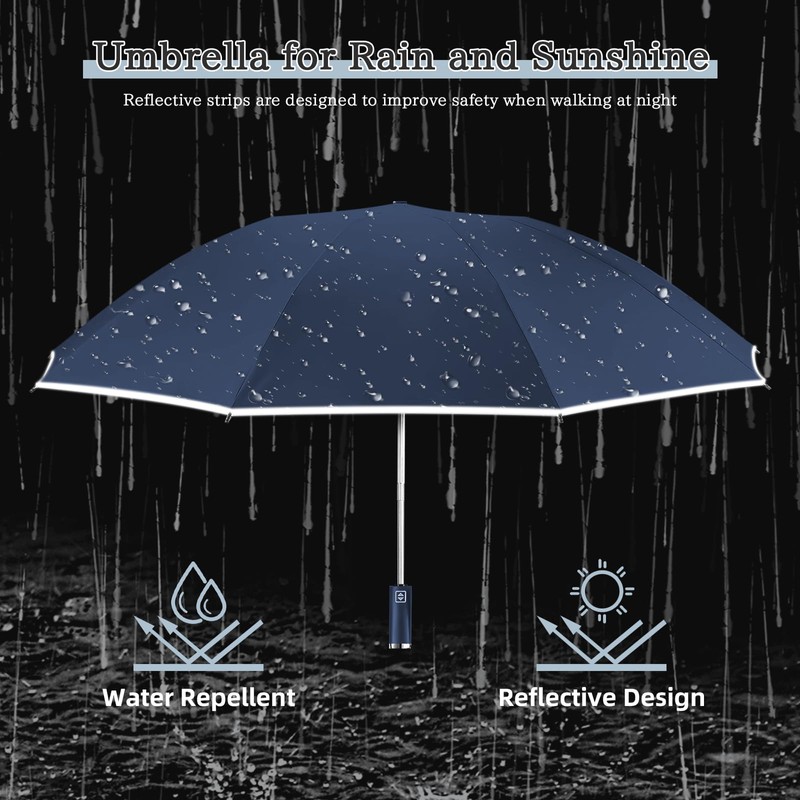 Pioggistar Windproof Umbrella for Men and Women, Inverted Umbrellas 10