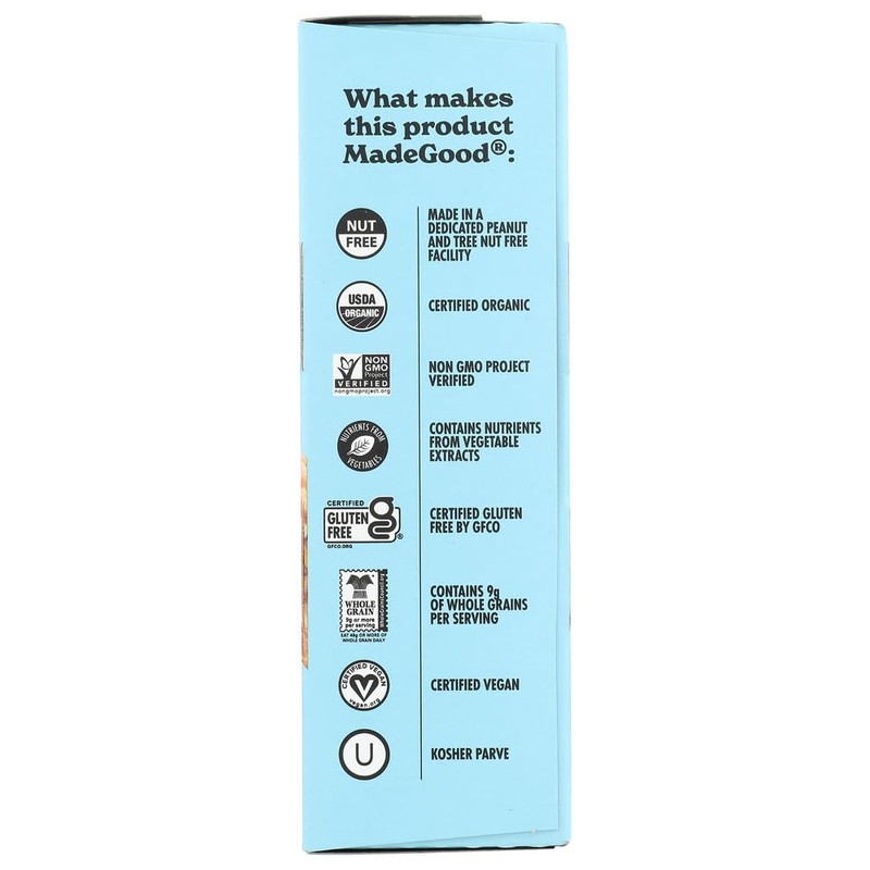 MadeGood Vanilla Crispy Squares, 6 Healthy Snacks, 0.78oz