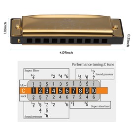 JDR Harmonica Set of 7 (Key of C, D, E, F, G, A and Bb), 10 Holes 20 Tones Blues Harp Diatonic Mouth Organ Harmonica with EVA Protective Case for Adults, Kids, Beginner and Professionals Gift Colorful