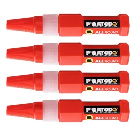 Super-pegamento De Cianoacrilato Pgatodo 4 Piezas De 16 G Rojo
