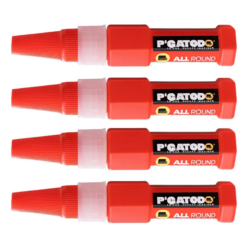 Super-pegamento De Cianoacrilato Pgatodo 4 Piezas De 16 G Rojo