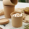 DeinPack 25 Soup Cups to Go with Lids Brown 480