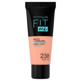 Maybelline Fit Me Foundation, Matte & Poreless, Full Coverage Blendable Normal to Oily Skin, 238 Rich Tan 30ml