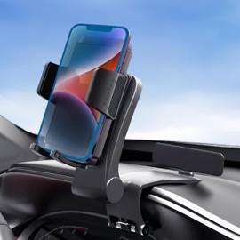 Car Phone Holder for Dashboard,360 Degree Rotation,Car Phone Mount Suitable for 4 to 7 inch smartphones, Multifunctional One Hand Operation Clip Design Phone Holder Compatible