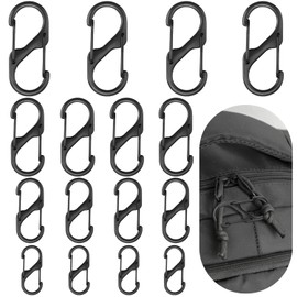16 Pieces Zipper Locks for Backpacks, Anti-Theft Zipper Lock, Removable Zipper Lock Clips, Double Sided Small Zipper Clips for Travel, Camping (4 Sizes)