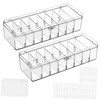 DOITOOL 2pcs Clear Cable Organizer Box Lid Multi-Compartment Cord Storage