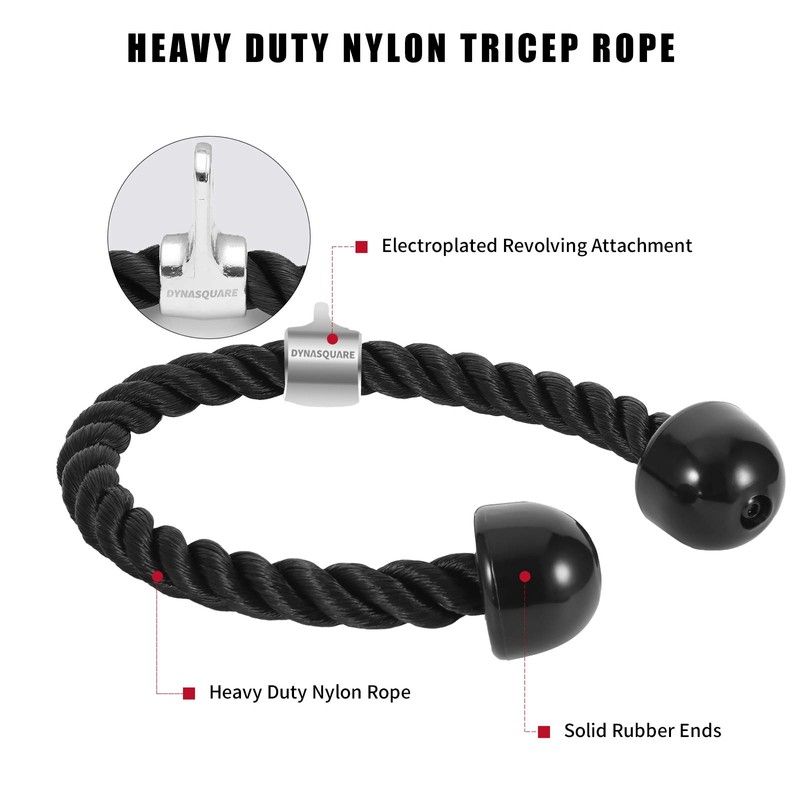 DYNASQUARE Cable Machine Attachments Set Combo, LAT Pulldown Attachments with