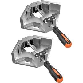 Right Angle Clamp, Housolution [4 PACK] Single Handle 90° Aluminum Alloy Corner Clamp, Clamps for Woodworking Adjustable Swing Jaw, Woodworking Tools Photo Frame Vise Holder, Gifts for Men Dad Hardware Heavy Duty Industrial - Color: Silver Gray, Size: 4-