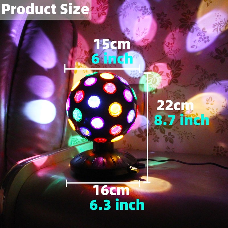 Spinning Disco Ball LED Night Light Projector 360° Rotary Speed/Brightness