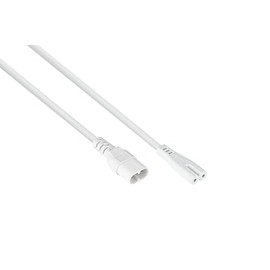 Kabelmeister Euro Extension Plug C8 to Socket C7 / Euro 8, White, 1 m