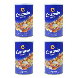 Castania BBQ Lebanese Mixed Nuts, Extra Mix with Pistachios, Almonds, Cashews, Hazelnuts, Peanuts, Pumpkin Seeds, Corn and Chickpeas, 16oz (Pack of 4)