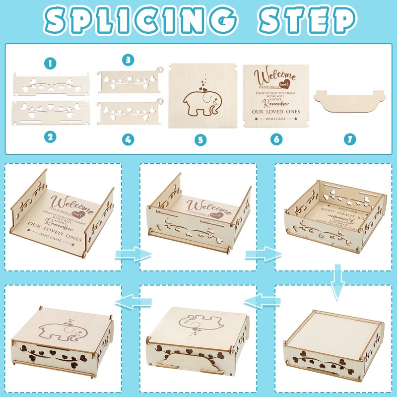 PerKoop 64 Pcs Baby Shower Guest Book Alternatives with Heart