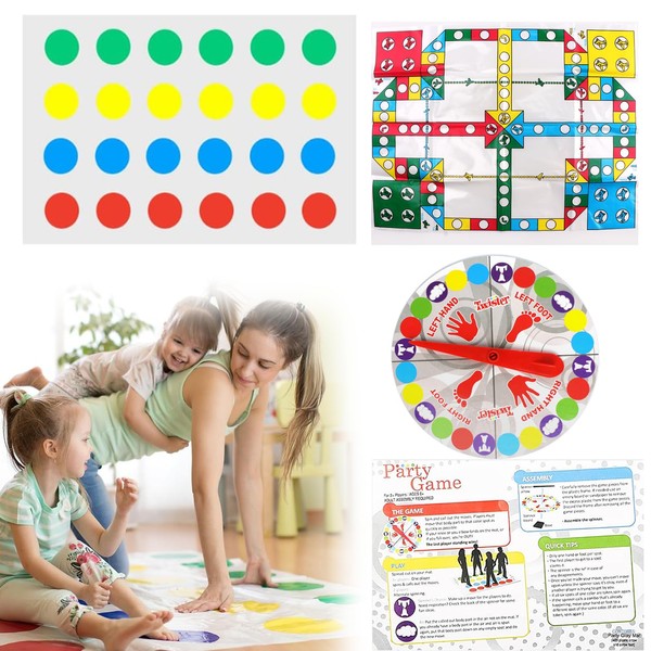 1PCS The Floor Is Lava Game Classic Plastic Balance Floor Game Mat for Twister Game for Kids with Spinner Funny Team Board Games Pad Puzzle Games for Family Birthday Party for Adults (2-4 People)