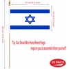 LUSEOAN 20 Pack Israel Mini Stick Flags Israeli Small Miniature