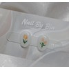 [Handmade Nail Tips] Orange Tulip Nails - Long Oval /