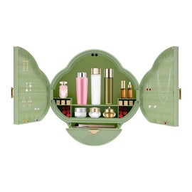 Giciashop Makeup Organizer,Wall-Hanging Cosmetic Display Cases,Makeup Organizer with Drawer,Plastic Dustproof Cosmetic Organizer for Bathrooms,Bathrooms,Washrooms