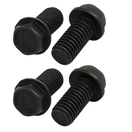 sourcing map M8 x 16 mm 8.8 Class Hexagonal Head Flange Left Thread Bolt for Cutting Machine Set of 4