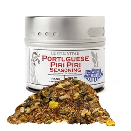 Portuguese Piri Piri Fire Seasoning | Gourmet Spice Blend | Non GMO, All Natural | Handmade in Small Batches in USA | Artisanal Seasoning Mix | Magnetic Tin | GLP-1 Friendly | Sustainably Sourced Rub | Ultra Premium | Gustus Vitae | #790
