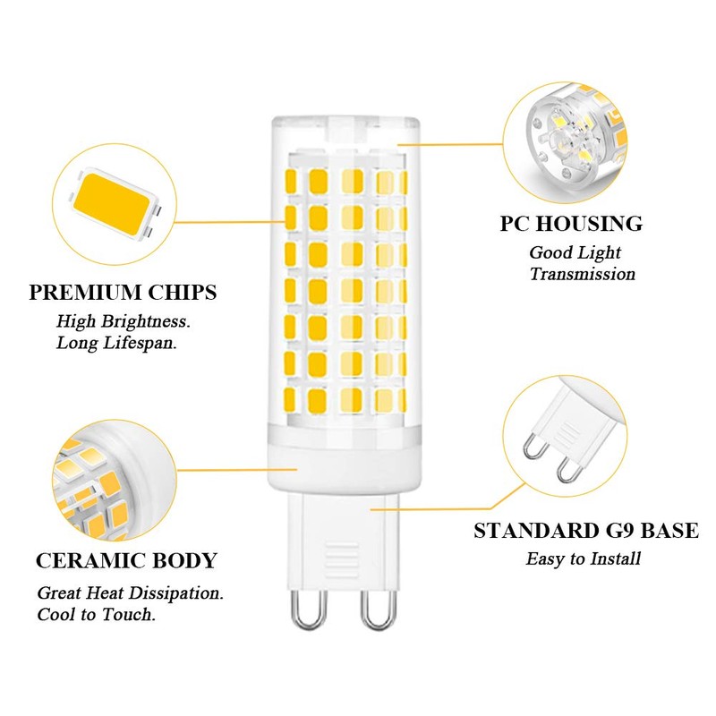SumVibe G9 LED Bulb, 6W G9 LED Bulb Dimmable, G9