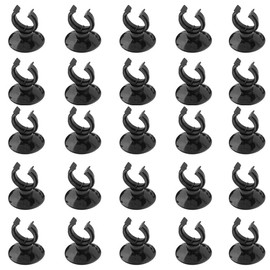 CENPEK 25pcs Aquarium Suction Cups Holder Suckers Clips Fish Tank Tube Heater Holder Fish Tank Air Line Pump Tube Holder for Air Line Pipe Tube Wire Black(23 * 30mm)