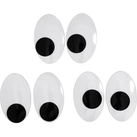 VBS Wiggle Eyes Maxi Pack of 6 - Googly Eyes Craft Eyes for Crafts Oval, 6.5 x 4 cm