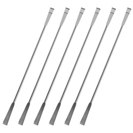 QWORK Stainless Steel Laboratory Spatula Laboratory Double Scraper, 200 mm, 6 Pieces