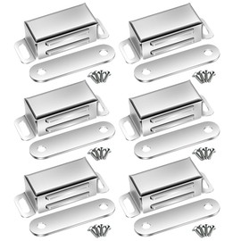 Selyse Magnetic Catch Door Magnets for Cabinet Doors, Strong 8 kg Magnetic Clasps, Stainless Steel Drawers, Magnetic Door Closer, Magnet for Furniture and Balcony Doors (Pack of 6)