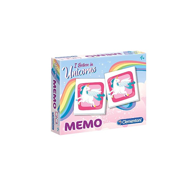 Clementoni – Memo Pocket Unicorn, 18032, multi-coloured