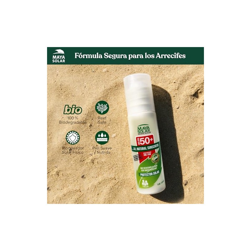 Maya Solar Bloqueador 100 Ingredientes Naturales Minerales Spf Viajes