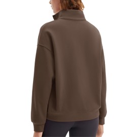 SUUKSESS Sweatshirts for Women Zipper Hoodies Fall Fashion Pullover Long Sleeve Shirts 2025 Outfits Clothes Brown