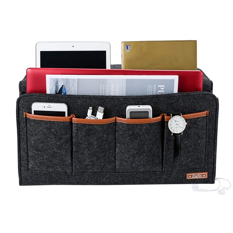 Zafit Bedside Caddy, 7 Pockets Large Size Bedside Organizer Caddy