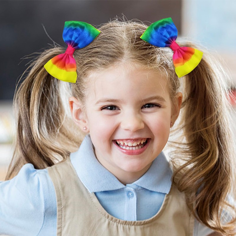 6 Stücke Regenbogen Haarzubehör, Einfaches Stirnband, Streamer -Haarring, Bogenkantenclip, Party