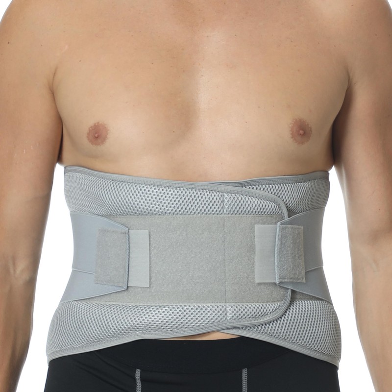 NeoTech Care Adjustable Compression Back Brace Lumbar Support Belt, Grey,