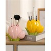 Hosoncovy Ceramic Tulip Makeup Brush Organizer Pot Makeup Brush Holder