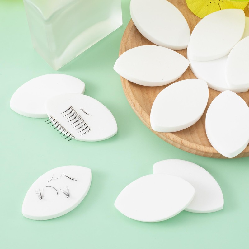 Isslly 10 Pcs White Lash Sponge for Practice, Eye Shaped