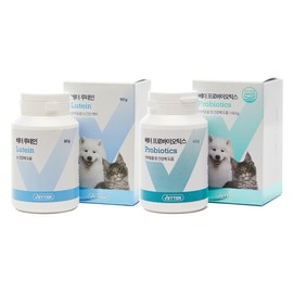 Better pet powder nutritional supplement 60g probiotics + 90g lutein, intestinal health lactic acid bacteria, 1 set / 베터 반려동물 파우더 영양제 프로바이오틱스 60g + 루테인 90g, 장건강유산균, 1세트