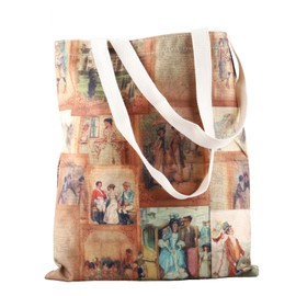 JTOUK Vintage Jane Austen Bookish Gift Bag Book Bag for Classic Novel Lovers, Jane Austen Tote EU