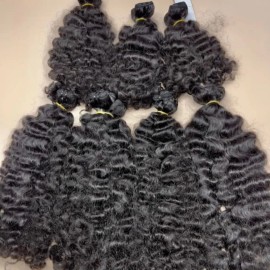 Ready to Ship Unprocessed Cuticle Hair Bundle Vendors Bulk Hair Double Drawn Weft Raw Indian Human Hair Extensionsstyle: raw hair, color: 1 pcs burmese curly, Stretched Length: 14 Inches