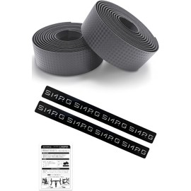 SMRG SR-BT Road Bike Handlebar Tape (without Double-Sided Tape), Made in Taiwan, Drop Handlebars, Double-Sided Tape Selectable, Made of EVA, End Tape Included, Carbon Pattern, Silver