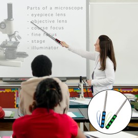 Telescopic Flag Pole 3pcs 2M Stainless Steel Handheld Flag Pole Portable Extendable Flag Pole with 10 Pieces Flag Pole Clips for Teacher Classroom Tour Guide Banner Flag