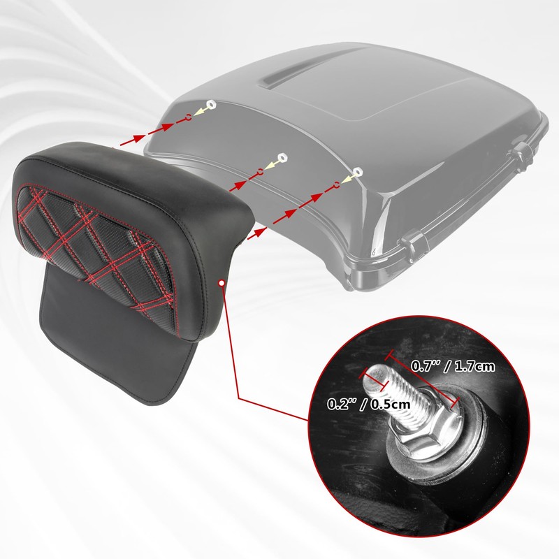 Motorcycle Rear Passenger Chopped Tour Pack Backrest Pad For Harley