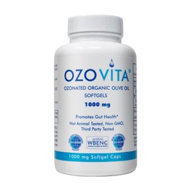 High Potency Ozonated Organic Extra Virgin Olive Oil Softgels 1000mg | Pure Oxygenated Capsules for Immune Support & Gut Health | Organic Oxygen Infused Supplement | 60 Softgels