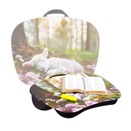 LAPGEAR MyStyle Portable Lap Desk with Cushion - Christian Lamb - Fits up to 15.6 Inch Laptops - Style No. 45721