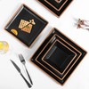Gofunfun Melamine Dinnerware Sets Service for 4, Square Dinner Plates